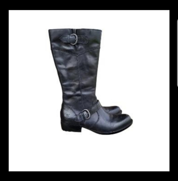 Born Shoes - Born Lined Leather Jonsi Black Tall Riding Equestrian Ranch Boot Women 8.5 40